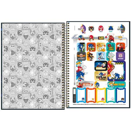 Caderno de Desenho Sonic 80 folhas sortido - Klipcolors