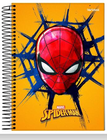 Caderno sem Espiral Grande Masculino Homem Aranha  Lister - Caderno Grande  - Homem Aranha - Spider-Man - 80 folhas - Universitário - Capa Dura  Costurado sem Espiral - 1un - Tilibra - Homem Aranha