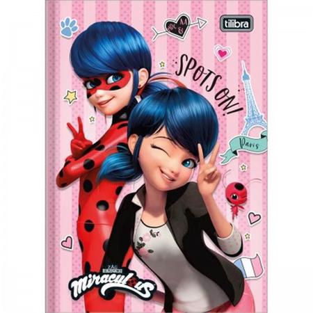 Caderno Pequeno 1/4 Brochura 48 Folhas Miraculous Ladybug TILIBRA