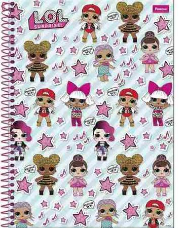 Caderno Lol Surprise 96 folhas 01 materia Foroni - C&M Papelaria