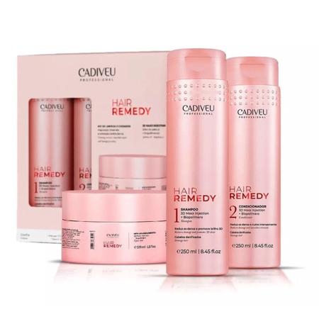 Imagem de Cadiveu Hair Remedy Kit Home Care Completo Sh + Cond + Masc