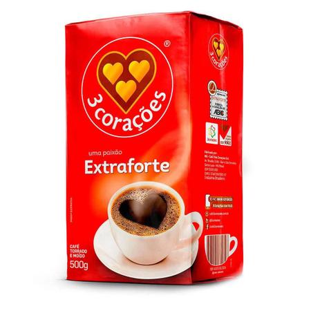 Imagem de Café 3 Corações Extra Forte Vácuo 500G Kit 5