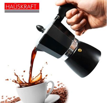 Imagem de Cafeteira 6 Xícaras Manual Preta Italiana Haüskraft