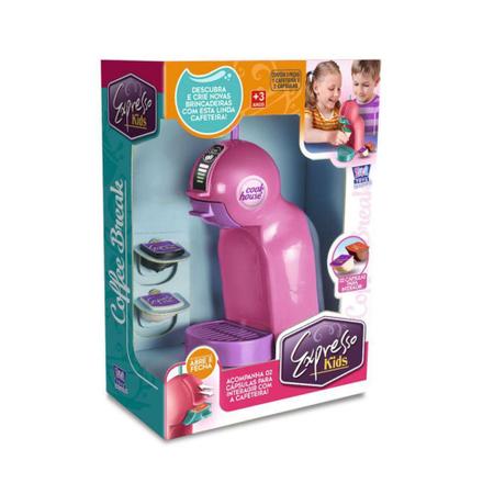 Imagem de Cafeteira de brinquedo infantil expresso kids rosa zuca toys