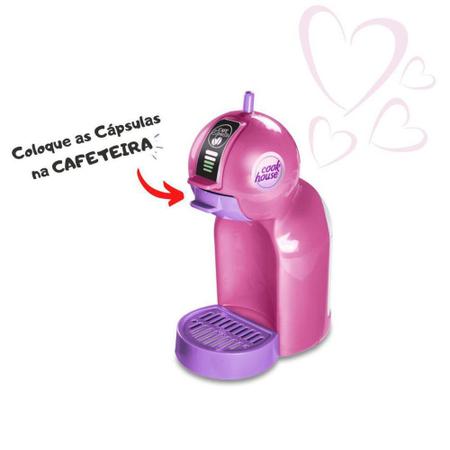 Imagem de Cafeteira de brinquedo infantil expresso kids rosa zuca toys