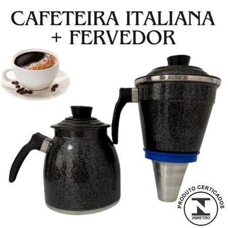 Imagem de Cafeteira Econômica Em Alumínio Para Fogão Tipo Italiana Café pronto em menos de 3min