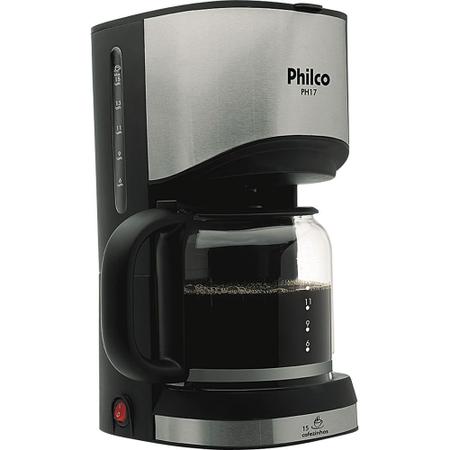 Imagem de Cafeteira Elétrica 15 Xícaras Philco PH17 Preta e Prata 220V