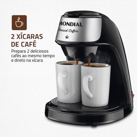 Imagem de Cafeteira elétrica 2 xícaras preta Smart Coffee - C-42-2X-BI - Mondial