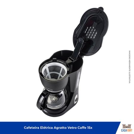 Imagem de Cafeteira Elétrica AGRATTO VETRO CEV15-01 0.6L Prepara até 15 Xícaras - 220v