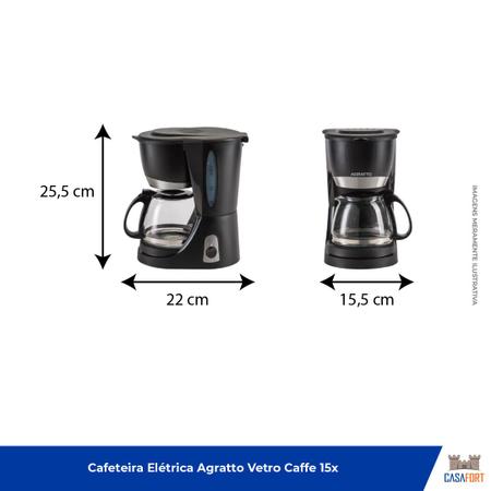 Imagem de Cafeteira Elétrica AGRATTO VETRO CEV15-01 0.6L Prepara até 15 Xícaras - 220v