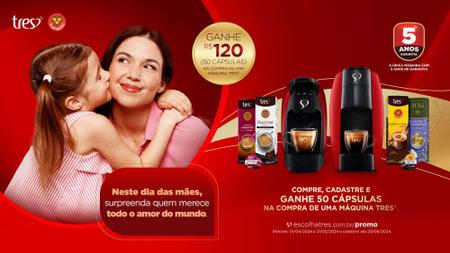 Imagem de Cafeteira Espresso LOV Três Corações Automática 1250W Vermelho 110v