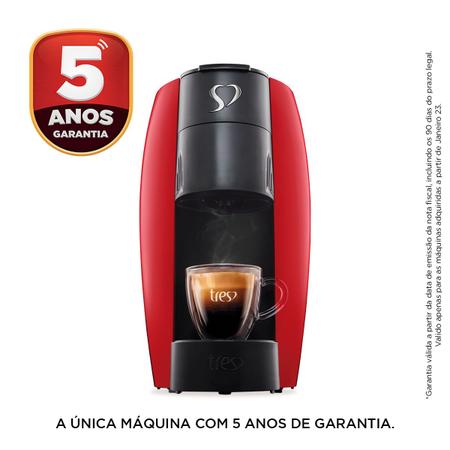 Imagem de Cafeteira Espresso LOV Três Corações Automática 1250W Vermelho 110v