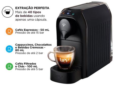 Imagem de Cafeteira Espresso TRES 3 Corações Passione 15 Bar Preto