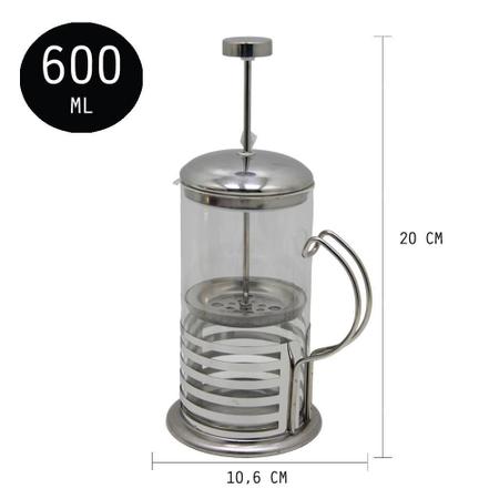 Imagem de Cafeteira Francesa Inox 600ml - Portátil e Prática