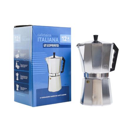 Imagem de Cafeteira Italiana Alumínio 12 Xícaras Moka 600ml - Soprano