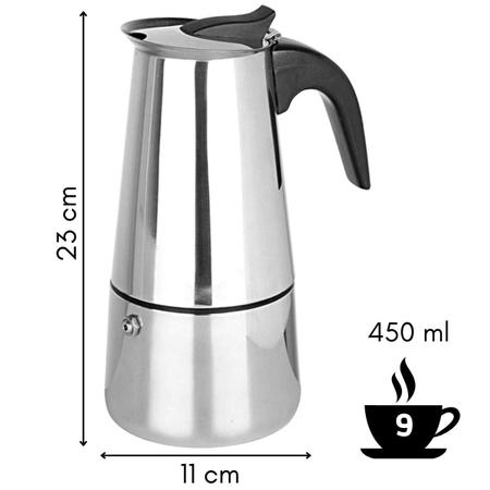 Imagem de Cafeteira Italiana Manual Aço Inoxidável 9 Xícaras