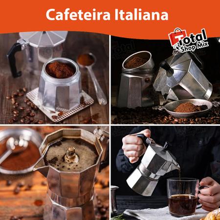 Imagem de Cafeteira Italiana Moka 6 Xícaras Alumínio Premium 300ml Café Express Top
