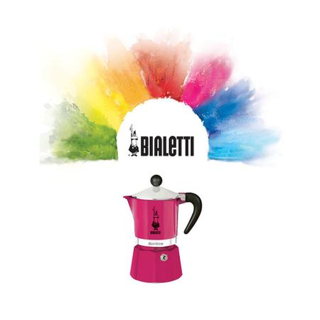 Imagem de Cafeteira Italiana Rainbow Pink Bialetti 3 Xícaras