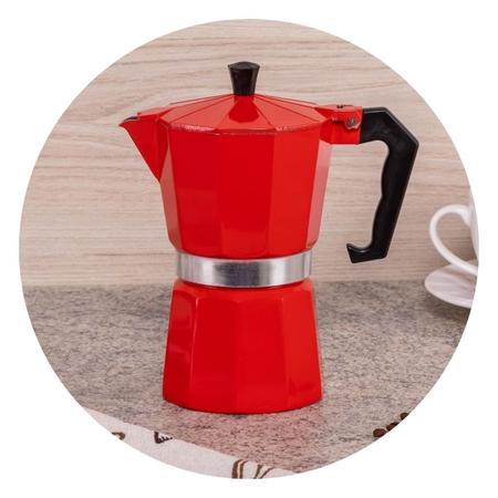 Imagem de Cafeteira italiana vermelho rende 9 xicaras café resistente