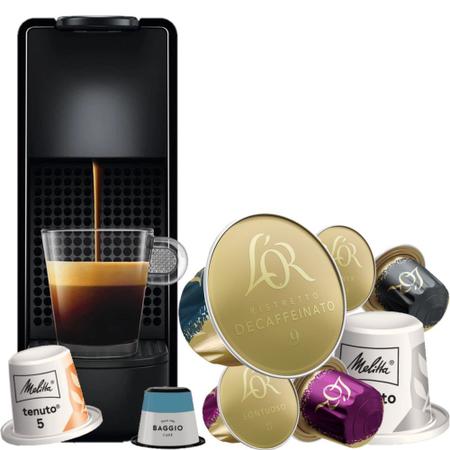 Imagem de Cafeteira Nespresso Essenza Mini Preta 110v +40 Cápsulas Compatíveis