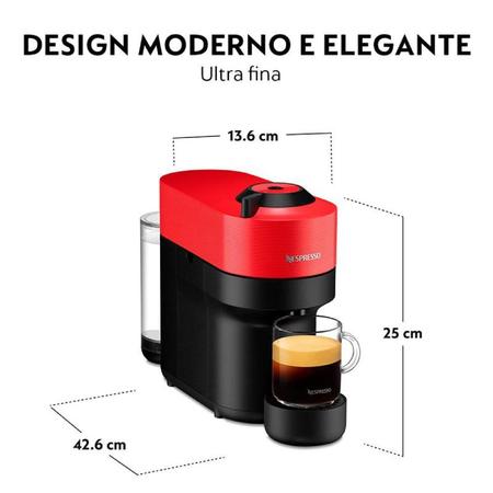 Imagem de Cafeteira Nespresso Vertuo POP GCV2-BR3-RE-NE 1300W 220V Vermelha