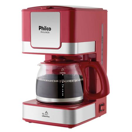 Imagem de Cafeteira Philco PH16 Inox Vermelha 15 cafezinhos