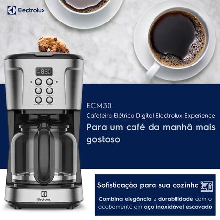 Imagem de Cafeteira portátil Electrolux 38 Xícaras Experience ECM30 semi automática aço escovado de filtro 127V