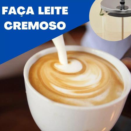 Imagem de Cafeteira Prensa Francesa Cremeira 600ml Café Leite Cremoso Capuccino