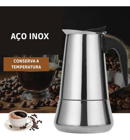 Imagem de Cafeteira Tipo Italiana Aço Inox 6 Xicaras Expresso Café