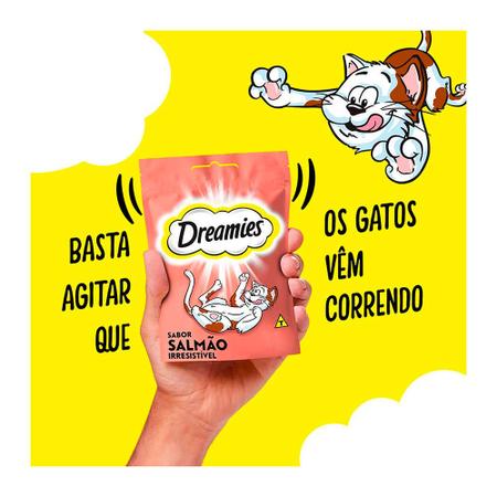 Imagem de Caixa 12un Petisco Dreamies Salmão Para Gatos Adultos 40g