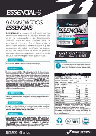 Imagem de Caixa 12x Essencial 9 Eaa Aminoácidos Essenciais 225g - Body Action