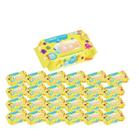 Imagem de Caixa 24 Pacotes De Lenço Clean Baby C/100un Cada Cheiroso