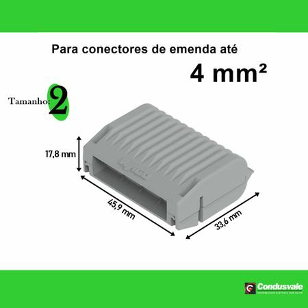 Imagem de Caixa/4un Conector Gelbox 4mm Cinza Tamanho 2 207-1332 Wago