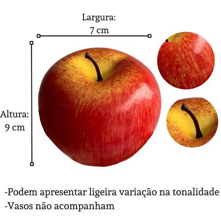 Imagem de Caixa 5 Frutas Permanentes Maçã Rajada para Arranjos Cores Vivas e Aparência Real - DE0623