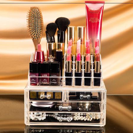 Caixa Organizadora Maquiagem Makeup Areia - Loja de decoração de interiores  e móveis