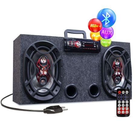 Imagem de Caixa Amplificada Bluetooth Ativa 6x9 Bravox + Taramps Tl500