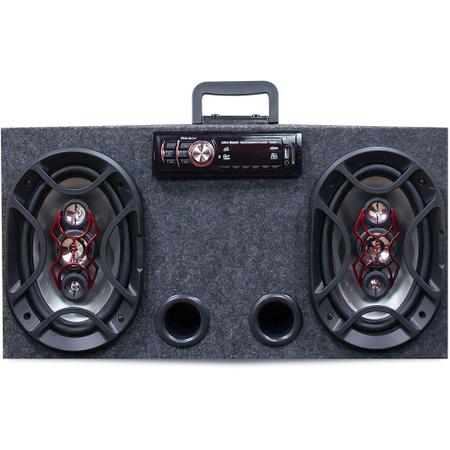 Imagem de Caixa Amplificada Bluetooth Ativa 6x9 Bravox + Taramps Tl500