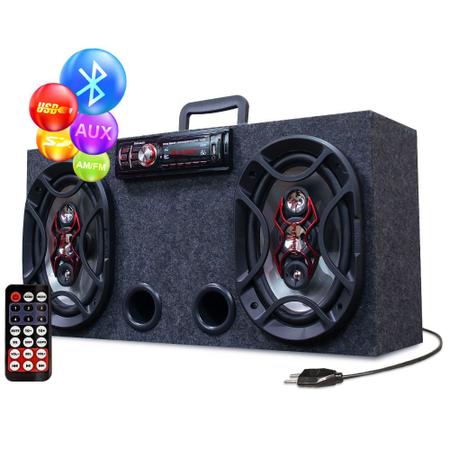 Imagem de Caixa Amplificada Bluetooth Ativa 6x9 Bravox + Taramps Tl500