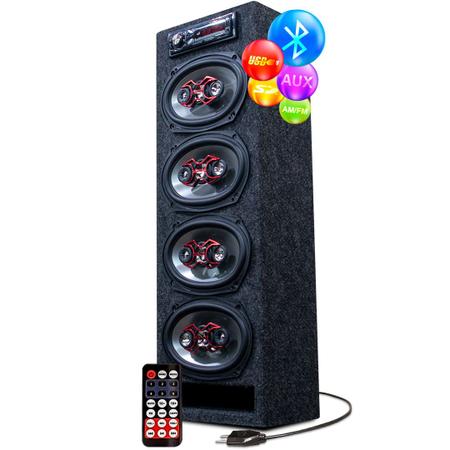 Caixa Bob Jbl Residencial 6x9 + Sub 12 + Estrobo Bluetooth