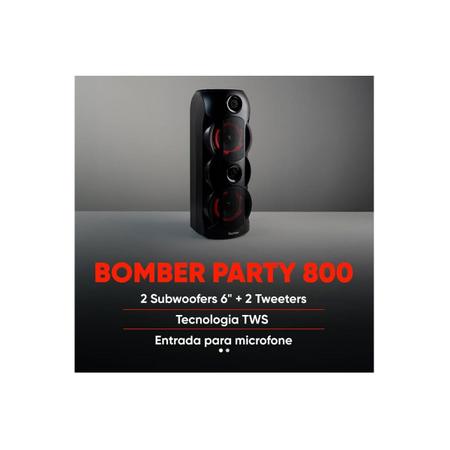 Imagem de Caixa Bomber Party 800 50w Bluetooth Entrada Usb/sd/mic