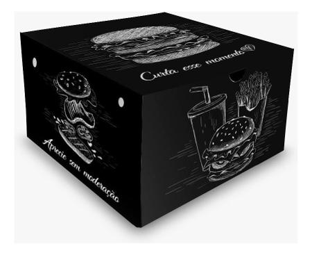 Box, Embalagem Hambúrguer Gourmet GRANDE PRETO 500un