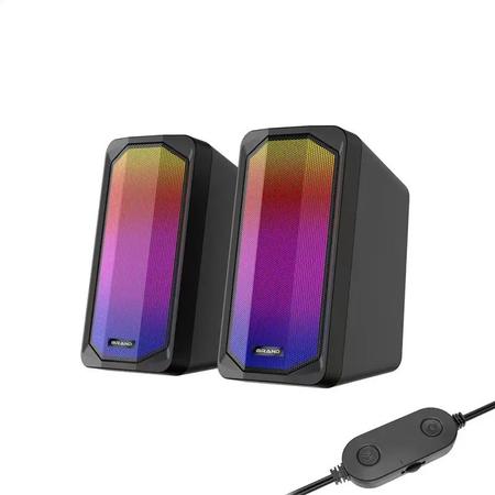 Imagem de Caixa Caixinha de Som Pc Gamer Com Subwoofer Led Rgb Potente 10W