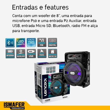 Imagem de Caixa Caixinha Som Bluetooth Com Led Bateria Longa Duração