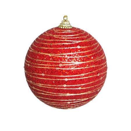 Imagem de Caixa com 3 Bolas Natalinas Luxo Vermelha 8cm Linha Natal Encantado