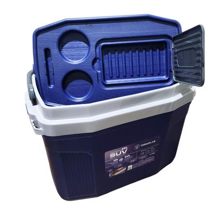 Imagem de Caixa Cooler Termica 20 Litros Termolar Azul Original Para 26 Latinhas