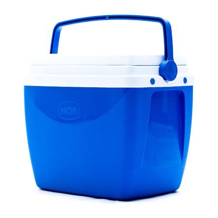 Imagem de Caixa cooler termica azul 26 litros com alca e porta copos