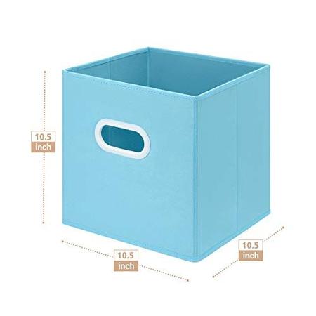 Imagem de Caixa de armazenamento de pano MaidMAX com alças de plástico duplas para organizadores de gavetas de berçário de armários domésticos, dobrável, 6 cores, 10,510,511 polegadas, Conjunto de 6