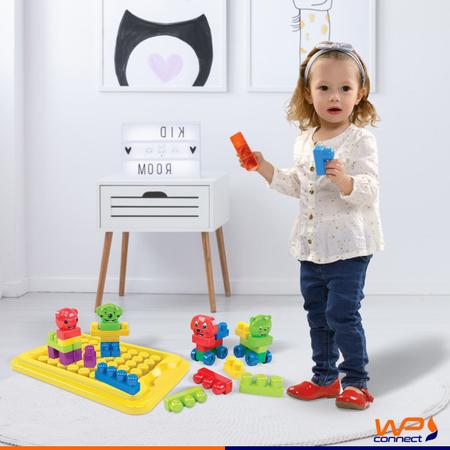 Caixa de Brinquedo com Blocos de Montar 28 Peças - Wp Connect