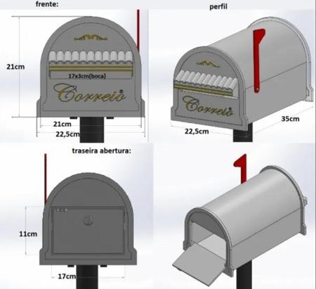 Caixa De Correio Americana De Aluminio Fundido Condomínio Luxo Sem Pedestal  + Jogo de Numero - Hidrovalco - Caixa de Correio - Magazine Luiza