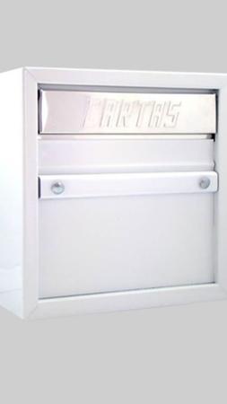 Imagem de Caixa de correio carta para portão, grade ou embutir  em parede ou muro chapa de aço  Branca